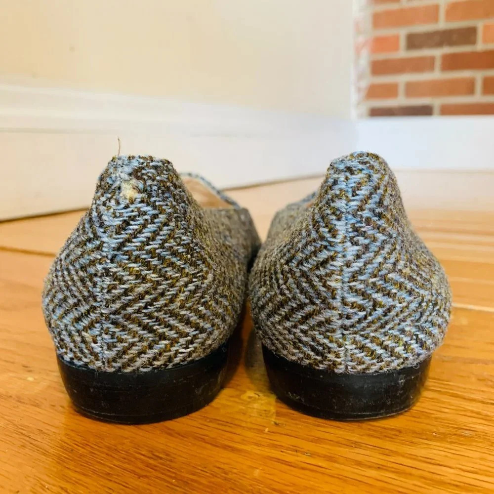 Cole Haan Collection Womens Tweed Loafer Size 9 Blue Brown Made in Italy - Picture 12 of 15